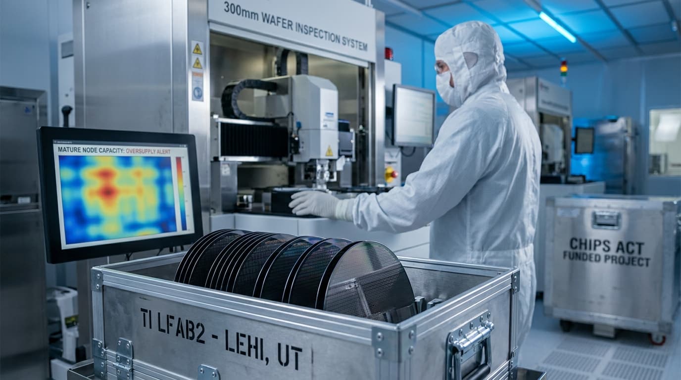 Texas Instruments' $11B Lehi Fab Ramps in 2026 — Straight Into a Mature-Node Glut It Can't Out-Run